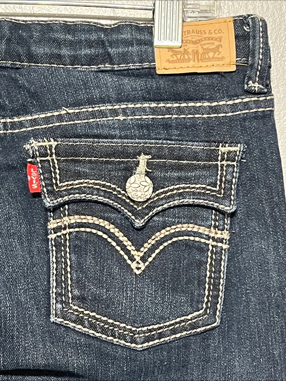 Levi's 715 Bootcut Jeans Girls Size 14R Classic Blue Stretch Denim